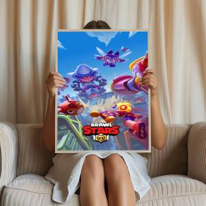 BILIBILI | Anime Game Brawl Stars Movie Sticky Posters Retro Kraft Paper Sticker DIY Room Bar Cafe Aesthetic Art Wall Painting