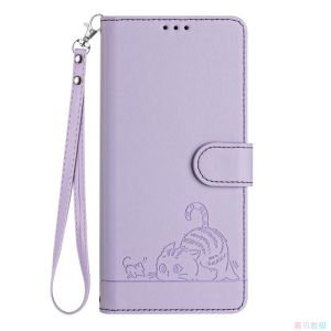 Cat Friendly Flip Cover Phone Case with Long Lanyard for Samsung Galaxy a Series A05/A15/A25/A35/A55 5G A04/A14/A24/A34/A54 4G