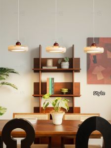 YIGELIGHTING | Retro Light Luxury Dining Chandelier 3-Lights Glass Saucer Design