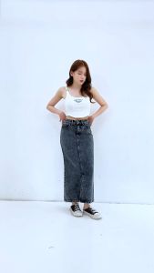 ESROCTE Keira Skirt | Rok Span Jeans Belah Depan High-Waist Wanita –Snow Edition– 26-38