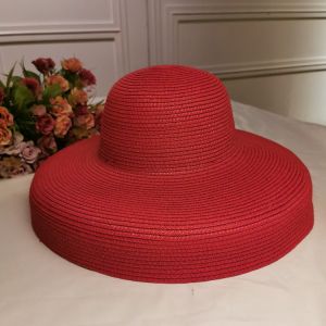 French Style Large Brim Straw Hat Hepburn Style Bell Shaped Sunshade Beach Hat Elegant Womens Summer Hat for Sun Protection
