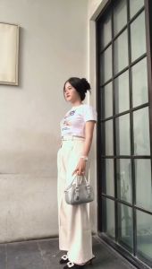 Oro Pants Celana Kulot Highwaist Loose Pants Trousers - Celana Kulot Wanita Anti Kusut Knit Premium