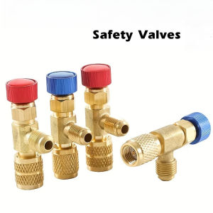 Liquid Safety AC Valve R410A R22 Air Conditioning Refrigerant 1/4 "Safety Adapter for SAE 1/4" Male Famale Safety Adapter