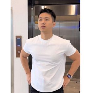 Sorona Mens T-Shirt Short Sleeve Half Sleeve Small Collar Base Shirt Cool And Handsome Summer Breathable round Neck Top