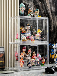 Acrylic Transparent Display Case Labubu Blind Box Storage Rack Bubble Mat Dustproof Display Cabinet for Figurines And Collectibles