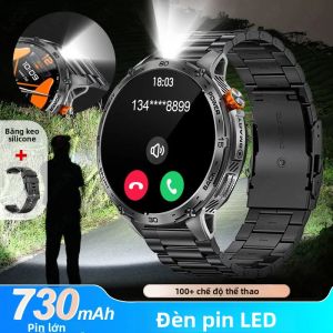 Đồng Hồ Thông Minh Nam LIGE Với Pin 730mAh Màn Hình AMOLED HD Khả Năng Chống Nước 3ATM Phong Cách Quân Sự Thiết Bị Theo Dõi Thể Dục Ngoài Trời