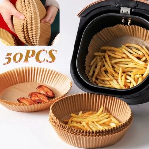 Air Fryer Disposable Paper Liner Non-Stick Oil-proof Parchment Mat for Cooking Microwave Oven Sheets Special Baking BBQ Roasting