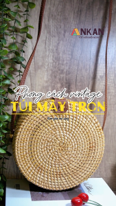 Túi Mây Thời Trang Có Dây Đeo – Túi Mây Vintage Handmade Túi Mây Đeo Chéo Đi Biển Picnic Dạo Phố
