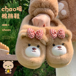 Dép Bông Gấu Dễ Thương Cho Nữ Mùa Đông 2025 Dép Lông Cừu Ấm Áp Trong Nhà Cho Nữ Dép Lông Cừu Có Nơ Cho Nữ Dép Lông Cừu