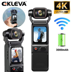 Ekleva 4K Màn Hình Cảm Ứng Xách Tay Mini Vlog Túi đựng máy ảnh máy ảnh thể thao Với Gimbal Thiết bị ổn định cầm tay thân máy camera ghi video