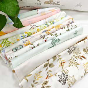 1pc Washed Cotton Bolster Case 20x100cm Long Side Pillowcase Floral Bolster Cover