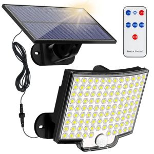 106 LED Solar Motion Light Outdoor Separate Panel Solar Flood Lights 4 Working Modes for Garden Garage Waterproof Wall Lights