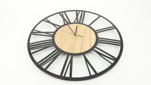 Oversized Wall Watch Home Decoration: Nordic Sitting Room Bedroom Creative Clock 3D Decorative Iron Wall Clock Roman Numerals Design Handmade Large Wall Clock Metal Clock Roman Numerals Office Wall Clock