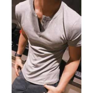 OUMULONG | Áo Thun Henry Regular Fit Tay Ngắn Mùa Hè