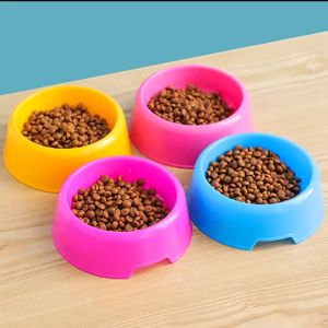 Pet Bowls Feeding Feeder Plastic Bowl Feeding Food Water Drinking Bowl For Pet Dog Cat Puppy Pet Plastic Bowl