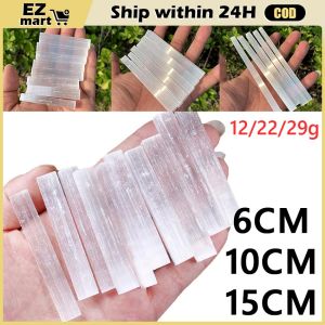 【Fast Shipping】 Natural White Selenite Crystal Stick Chips Gypsum Quartz Rough Minerals Reiki Specimen Point Healing Stone Home Decor DIY 306-LZC-Selenite-Stick
