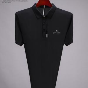 เสื้อยืดแขนสั้นผ้าไหมไหมน้ำหนักเบาสำหรับผู้ชาย Pierre Cardin ฤดูร้อนปี 2024 ทรงหลวม ปกติ แฟชั่นเมือง ลำลอง สำหรับผู้ชาย