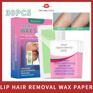 NATURAL STYLE 30PCS Lip Hair Removal Wax Paper Set for Lip Hair Removal Without Leaving Black Spots