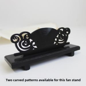 Redwood Black Ebony Fan Stand Fan Holder Bamboo Material Traditional Style Fan Base Fan Frame Calligraphy Picture Board