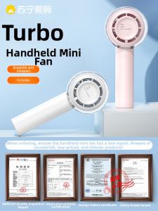 Portable Mini Handheld Turbo Fan Rechargeable USB Student Neck Hanging Fan Compact Size Fresh Trend Household Item