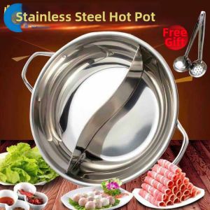 MENGMIAN | Thickened Stainless Steel Dual Chamber Pot