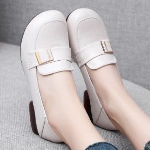 Giày Lười Đế Dày Bằng Da Thật Cho Nữ Giày Lười Đế Mềm Chống Trượt Giày Lười Đế Bằng Cho Mẹ Giày Lười Đế Cao Su