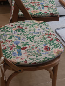 Windsor Chair Square Horse Hoof Shaped Cushion Cotton Linen Breathable Anti Slip Four Season Universal Country Style Dining Chair Pad Removable And Washable