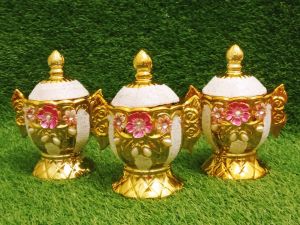(BARU) pajangan keramik mewah set 3 toples / pajangan lemari hias / pajangan aesthetic