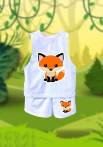 BABY ANIMALS Trendy Terno Muscle tee for kids Cute muscle tee short sublimation prints (Kids tops & short)