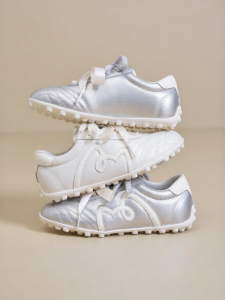 Josiny | Silver Retro Dual Lace-up Flat Casual Shoes