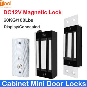 60KG/100Lbs Electric Magnetic Lock Cabinet Lock Mini DC12V Electromagnetic Electronic Door Lock Fail-safe For Access Control System