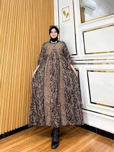 Gamis clara coklat | gamis kekinian cantik model terbaru | gamis jumbo bahan rayon tebal viral kekinian