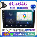 【4G+64G IPS Octa Core】TS18 Double Din 9/10 Inch Car Android Player Wireless Carplay&Android Auto with 4G/Wifi internet GPS Navigation Bluetooth FM DSP Split Screen Function. 