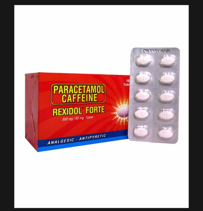 Unilab Rexidol Forte 500mg Tablets Paracetamol + Caffeine mas bilis