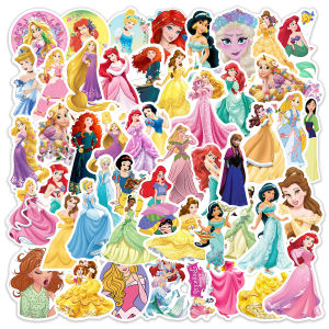 Elsa Princess Snow White Cinderella Sleeping Beauty Cartoon Fairy Tale Stickers Cute Girls Water Cup Decorative Waterproof