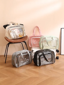 MOUSSON  กระเป๋าสตางค์ PVC โปร่งใสพร้อมช่องรองเท้าสำหรับฟิตเนสและชายหาด