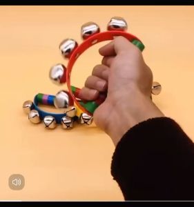 Handbell Hand Bells with 5pcs Jingle Bells Wood Handle Musical Instrument Toy