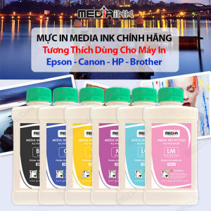 Mực In Màu Media Dye (Nước) Tương Thích Máy In Phun Màu Canon HP Epson Brother Chai 100ml Mực In Tiết Kiệm Chi Phí