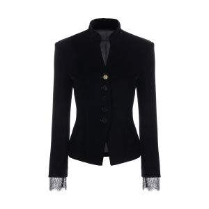 Waist-Tightening Lace Velvet Suit Autumn