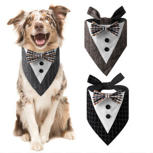 Pet Wedding Photography Scarf Dog Tie Suit Triangle Towel Golden Retriever Samoyed Medium Large Dog Saliva Towel