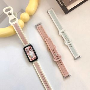 Silicone Strap For Huawei Band 9 8 7 6 Honor Band 6/7 Soft TPU Strap Replacement Bracelet Wristband Two tone Watchband For Huawei Band 8 9 6 Huawei Band 7 Smart Watch Strap