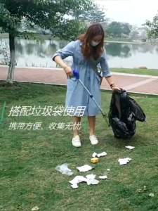 Foldable Garbage Picker Tong Claw Pick Up Stick Picking Tool Waste Gripper Outdoor Grabber