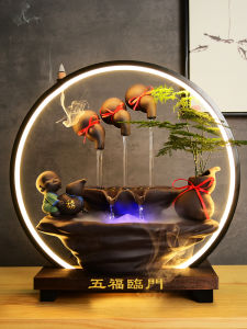 Creative Chinese Style Living Room Fortune Hanging Pot Loop Flowing Water Ornaments Opening and Housewarming New Home Gift New Home Gift