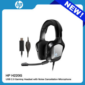 HP H220G High Performance USB 2.0 Gaming Wired Headset with Built-In Noise Cancellation Microphone for Notebook Computer PC Laptop