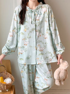 Pure Cotton Maternity Nightgown with Chest Pad for Nursing Mothers Spring Autumn Winter Sleepwear Comfortable Breathable