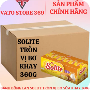 Bánh bông lan SOLITE tròn kem bơ sữa khay 360g