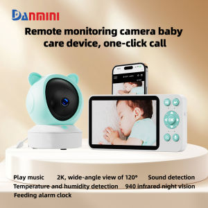 Danmini 2.4G Baby Monitor PTZ Mobile Tuya App Remote Control 5 HD Display 1080P Camera Two-way Intercom Night Vision Babyphone