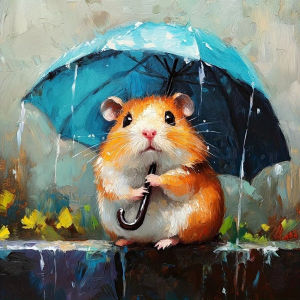 BILIBILI | Acrylic Paint By Numbers Hamster Pattern Painting By Numbers on Canvas Coloring By Number for Adults Paint Digital Art
