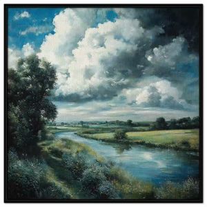 Tranh phong cảnh làng quê.Tranh treo tường dán tường sơn dầu canvas trang trí. CGI-1607