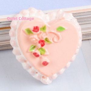 Realistic Mini Heart-shaped Birthday Cake Dollhouse Accessory